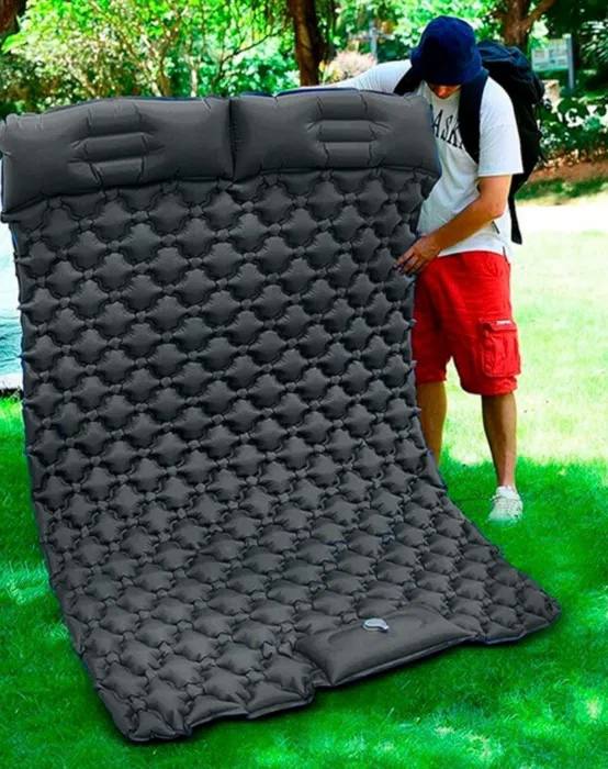 Extra Wide Double Inflatable Camping Mattress – Ultralight Sleeping Pad for 2 Persons
