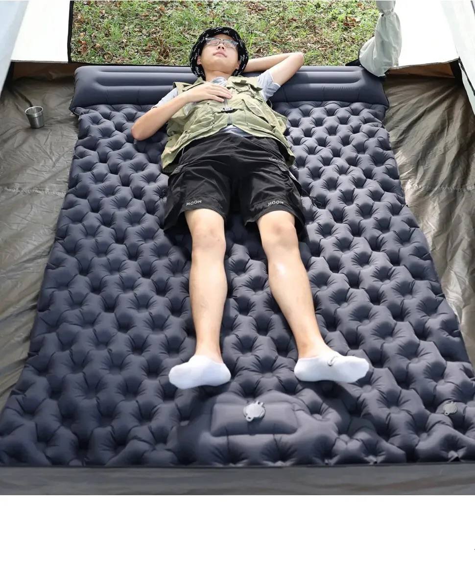 Extra Wide Double Inflatable Camping Mattress – Ultralight Sleeping Pad for 2 Persons
