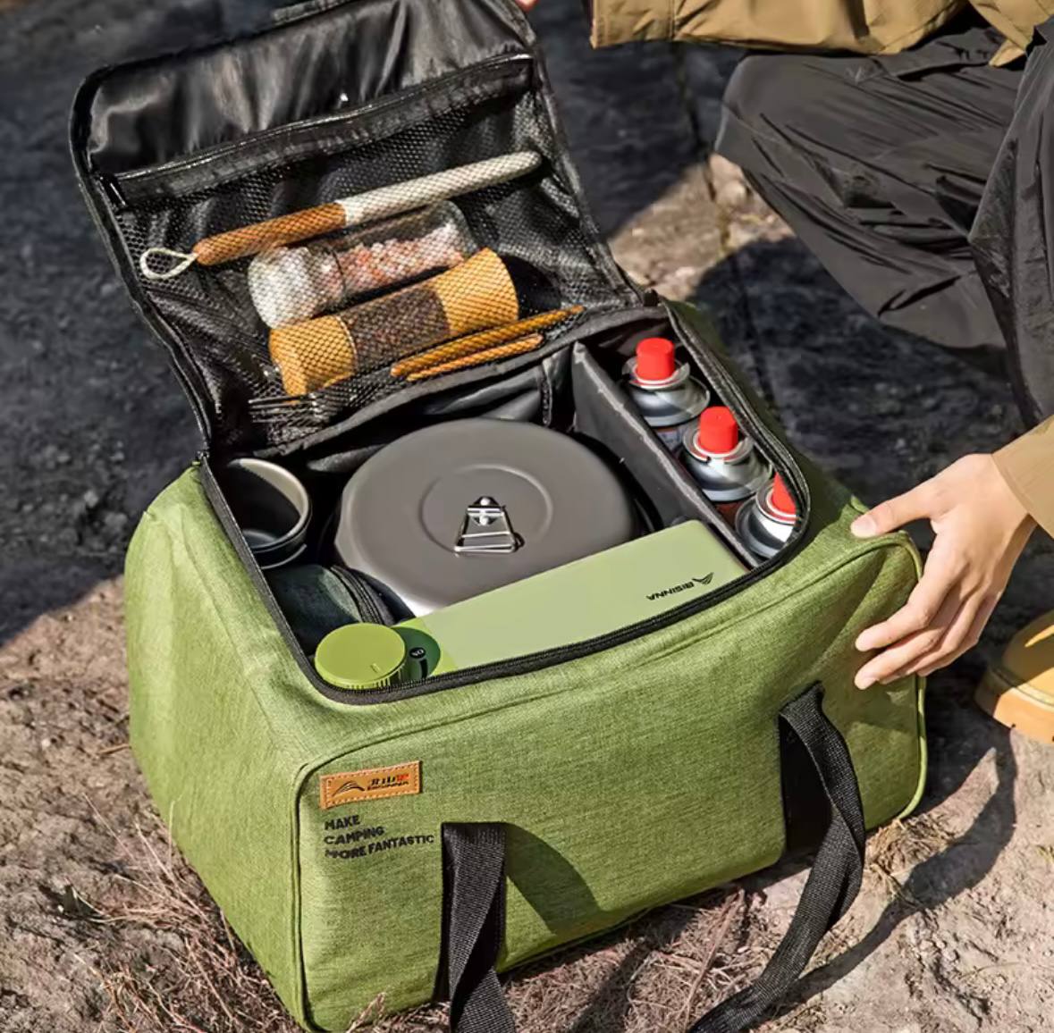 Ultimate Camp Kitchen Organizer – Heavy-Duty Tool & Utensil Bag⁠