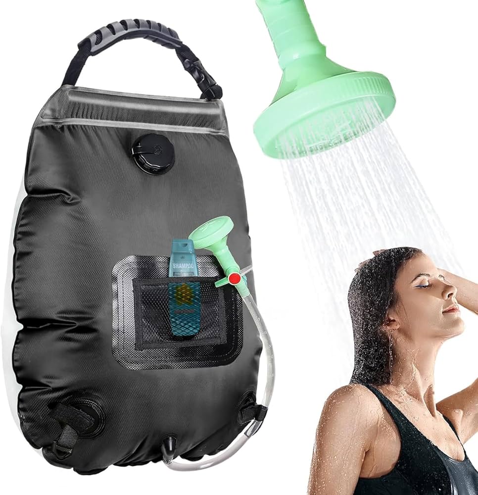 20L Solar Shower Bag – Portable Solar Heated Camping Shower with Hose & Head