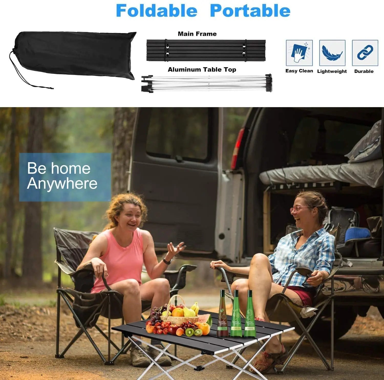 Grab-And-Go Aluminum Folding Table – Lightweight & Rugged Camp Station⁠