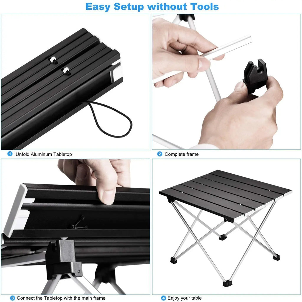 Grab-And-Go Aluminum Folding Table – Lightweight & Rugged Camp Station⁠