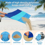 Oversized Lightweight Beach Blanket Sand Free Waterproof Picnic Mat for 2-8 Adults | Large Portable Outdoor Camping Travel Rug
