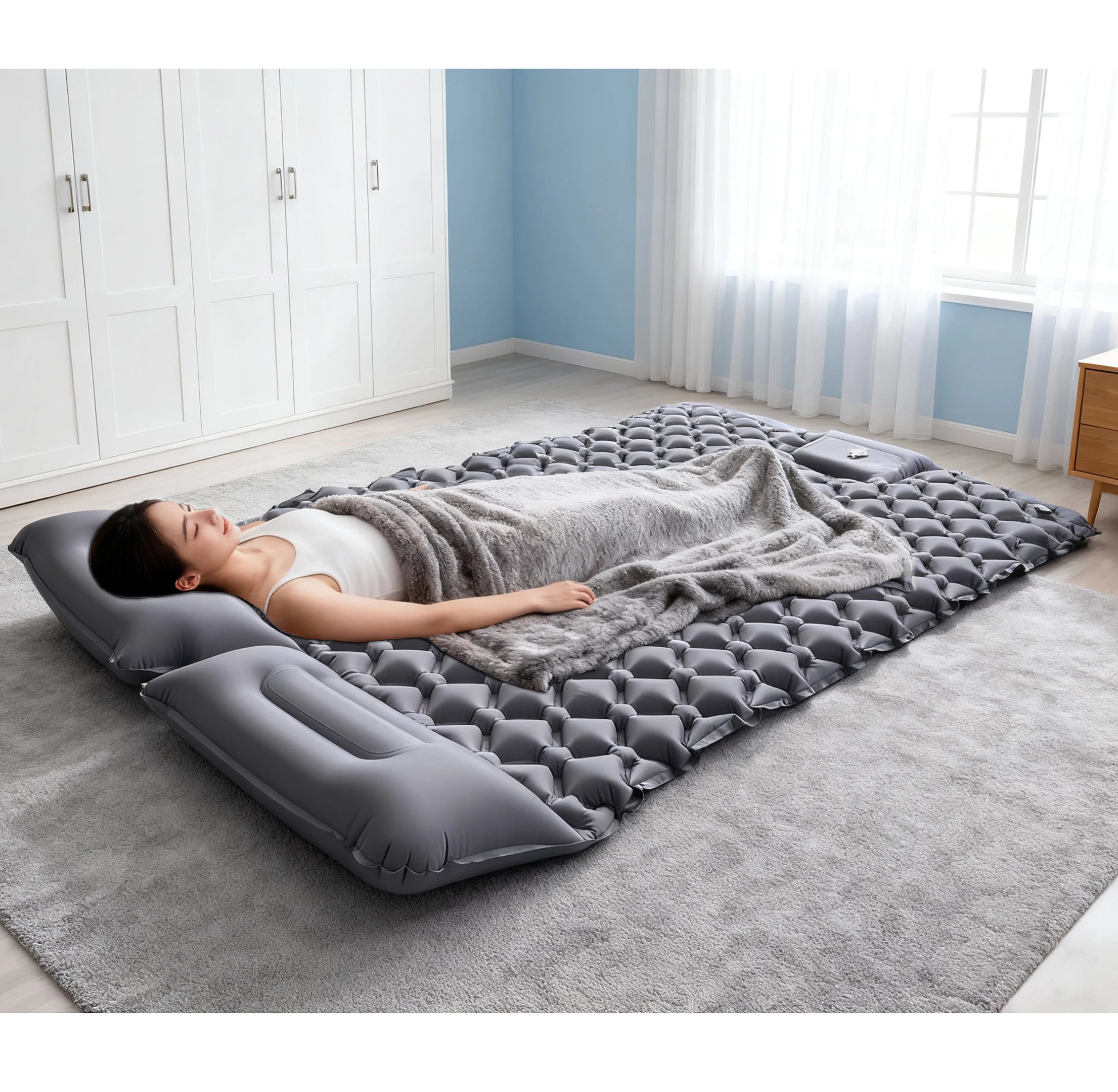 Extra Wide Double Inflatable Camping Mattress – Ultralight Sleeping Pad for 2 Persons