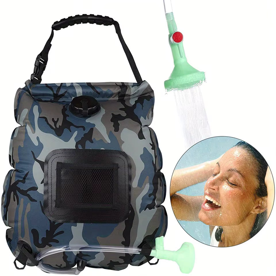 20L Solar Shower Bag – Portable Solar Heated Camping Shower with Hose & Head