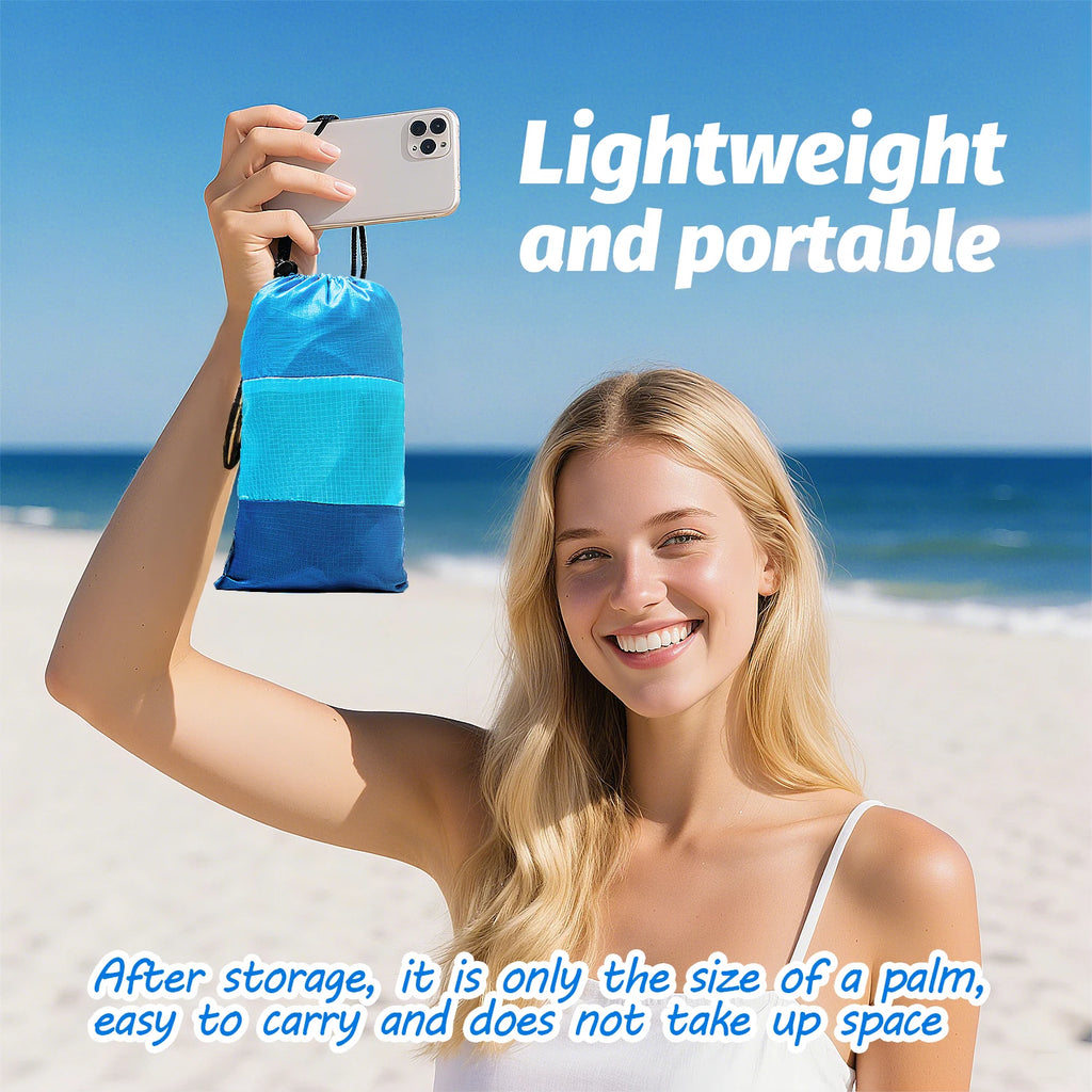 Oversized Lightweight Beach Blanket Sand Free Waterproof Picnic Mat for 2-8 Adults | Large Portable Outdoor Camping Travel Rug