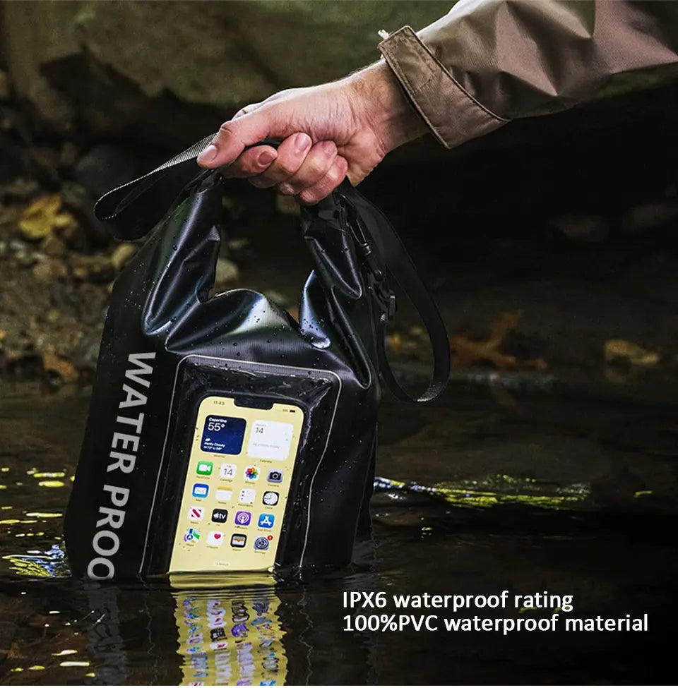 2L/5L Waterproof Dry Bag with Phone Pouch – Perfect for Beach, Rafting & Kayaking