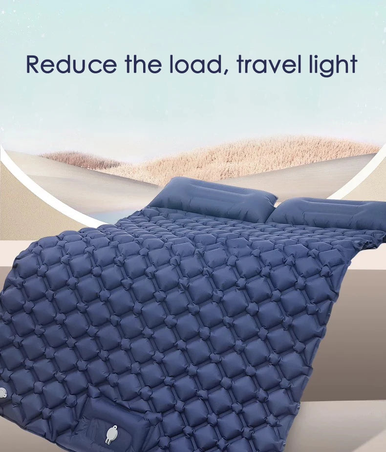 Extra Wide Double Inflatable Camping Mattress – Ultralight Sleeping Pad for 2 Persons